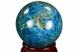 Bright Blue Apatite Sphere - Madagascar #121817-1